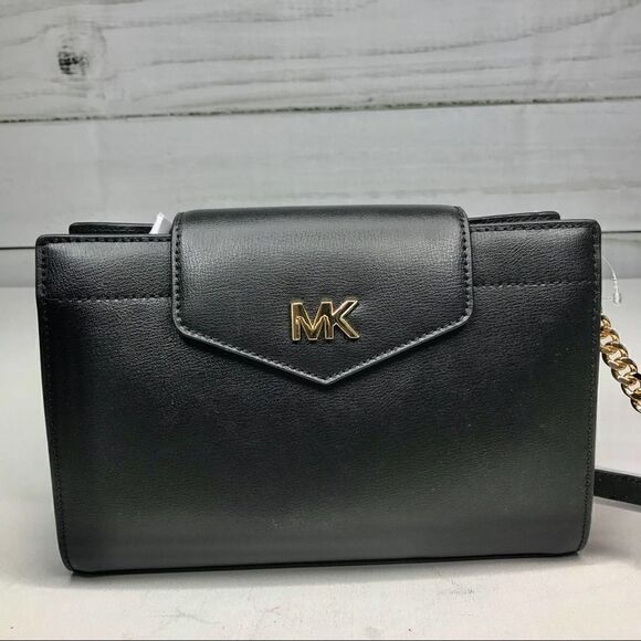 MICHAEL KORS MOTT . CLUTCH XBODY BLACK NWT - Picture 1 of 8